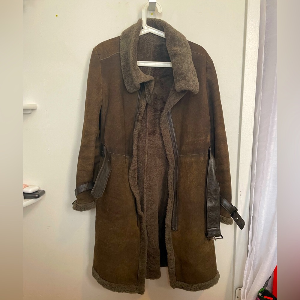 Searle Suede Khaki Coat
